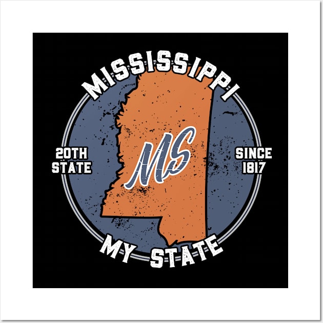 Mississippi My State Patriot State Tourist Gift Wall Art by atomguy